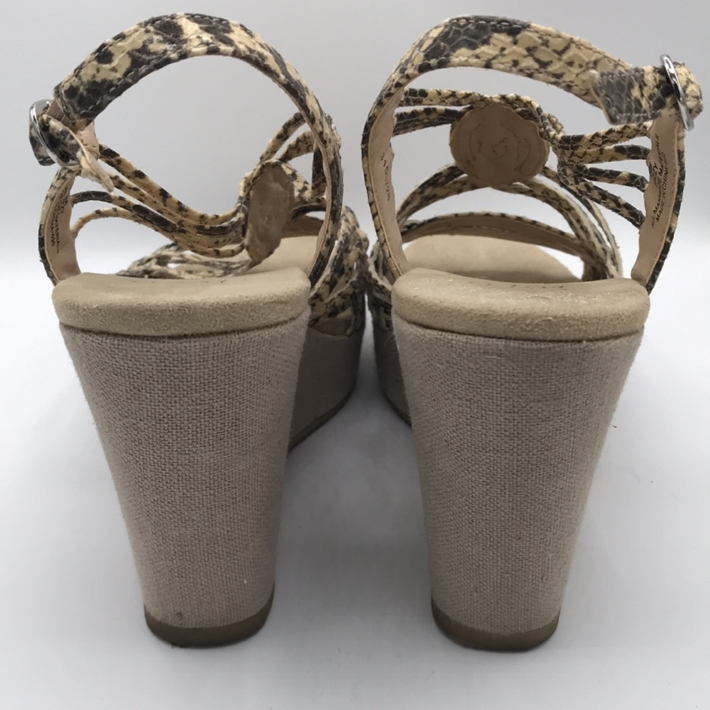 Impo Wizzy Painted Python Print Wedge Sandals, Si… - image 3